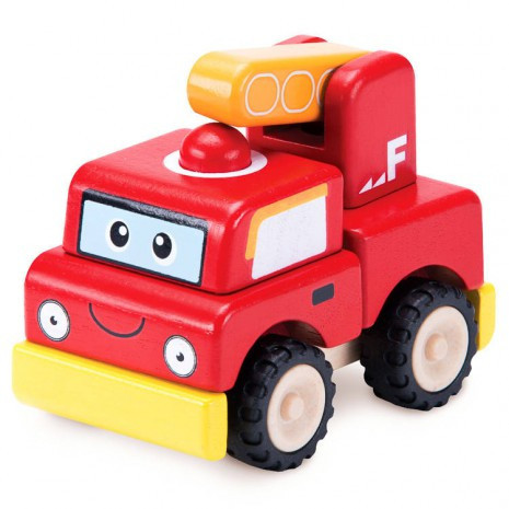 Fa járművek - Szétszedhető játék tűzoltóautó (W)
