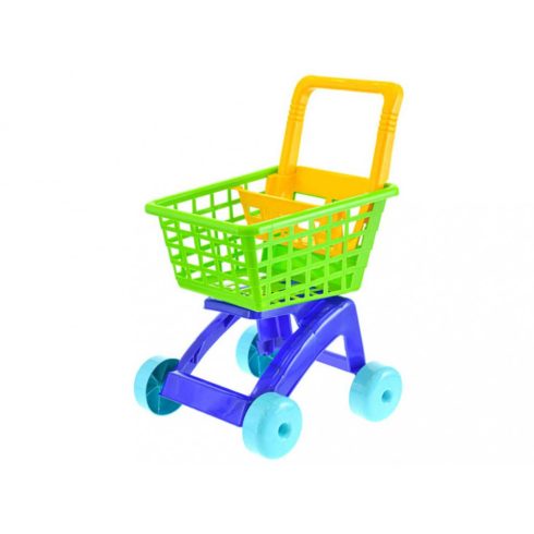 Játék bevásárlókocsi gyerekeknek műanyag zöld