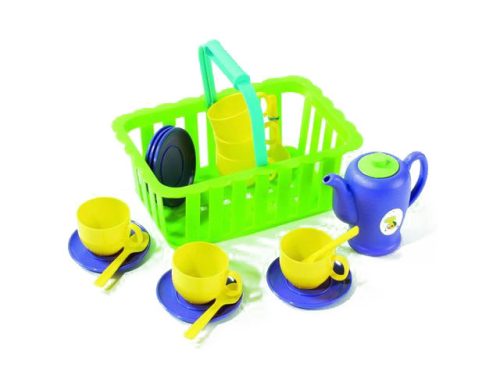 Szerepjátékok - Játékkonyha - Műanyag játék piknikező teás készlet