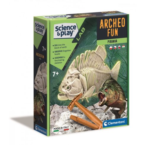 Science and Play Világító Piranha régész játék - Clementoni