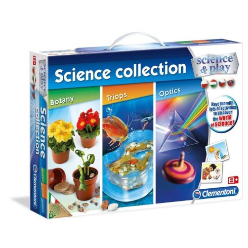 Készségfejlesztő játékok  - 3 az 1-ben botanika, optika és triope tudományos szett Clementoni