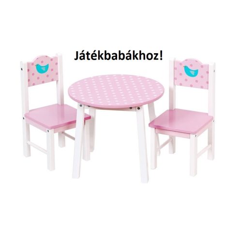 Játék bútorok - Játék asztal, 2 db székkel fából