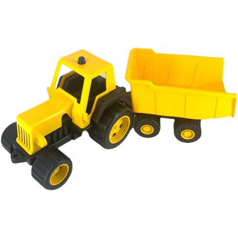 Járművek - Játékautók - Traktor utánfutóval sárga