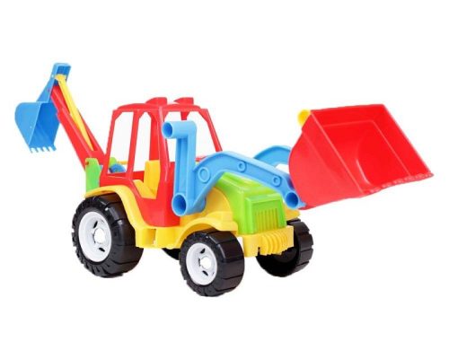 Műanyag járművek - Traktor dupla markolóval több színben