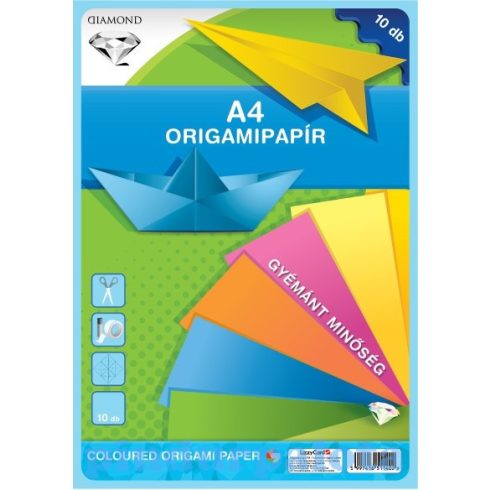 Színes papírok - Origamipapírok - Origamipapír A4 10 lap