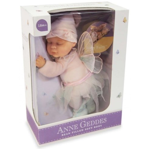 Újszülött játékbabák - Karakterbabák - Anne Geddes puhatestű babafigura tündér szettben, 23 cm