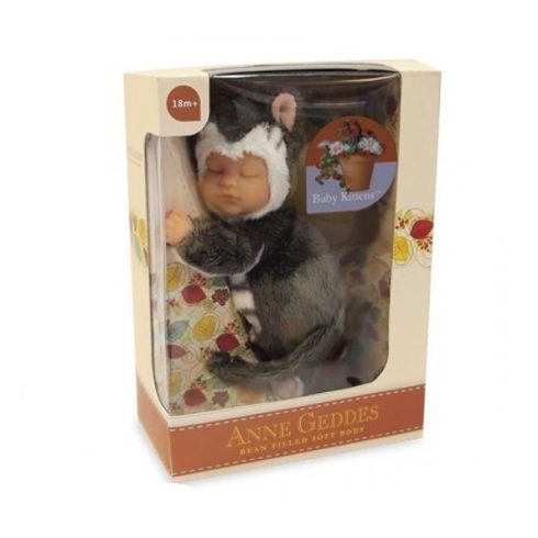 Újszülött játékbabák - Karakterbabák - Anne Geddes puhatestű babafigura cica szettben 23cm