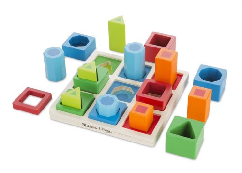 Melissa & Doug Fa készségfejlesztő játék, 3D Formaegyeztető