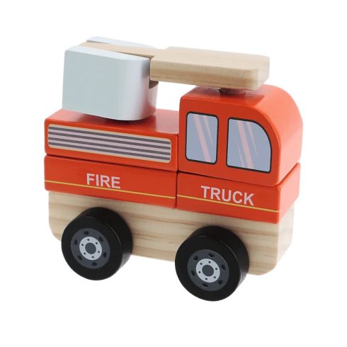 Montessori tűzoltóautó fa játék
