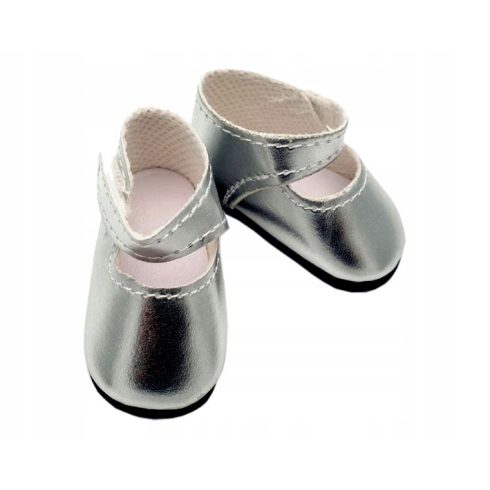 játékbaba cipő 32 cm babához - Ezüst színű