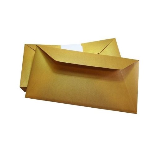 Írószerek-iskolaszerek - Papírok kartonok - Boríték névjegykártya tartó enyvezett arany