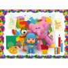 Baby kirakók - Puzzle - Pocoyo földön kirakható puzzle, festenek a barátok mintával