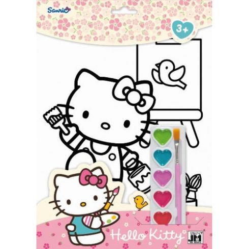 Kifestők - Színezők - Hello Kitty kifestő vízfestékkel, A4