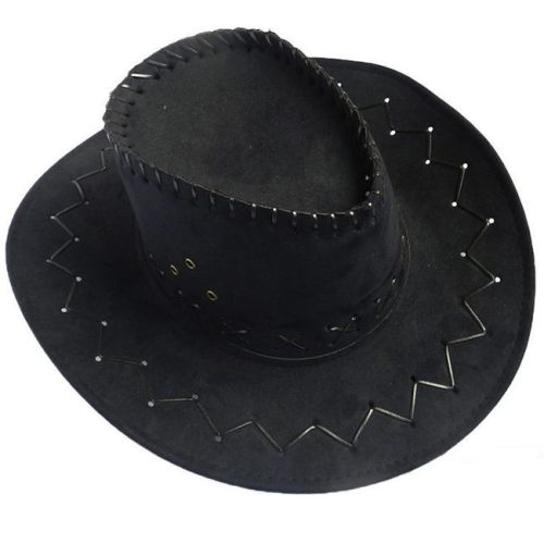 Cowboy kalap velúr fekete színben