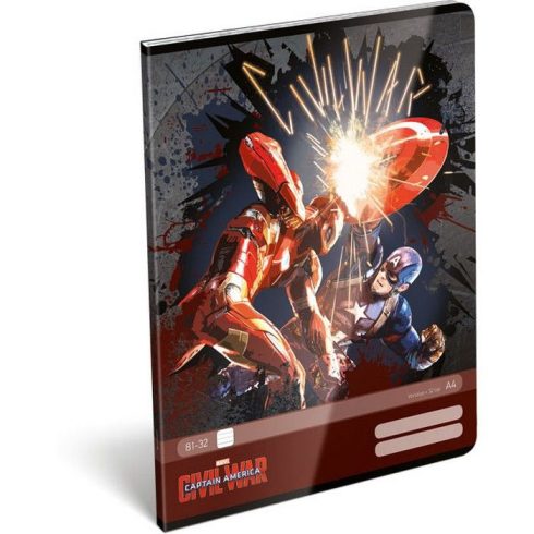 Füzetek - Tűzött füzet, A4, vonalas, Captain America Civil War
