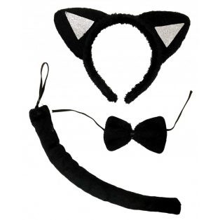 Jelmezek - Jelmez kiegészítők - Jelmez fekete macska szett