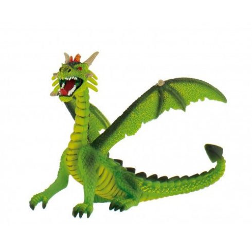 Figurák - Állatok - Bullyland zöld ülő sárkány