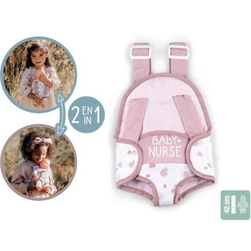 Baby Nurse 2in1 pasztell babahordozó 32-42 cm-es babákhoz - Smoby