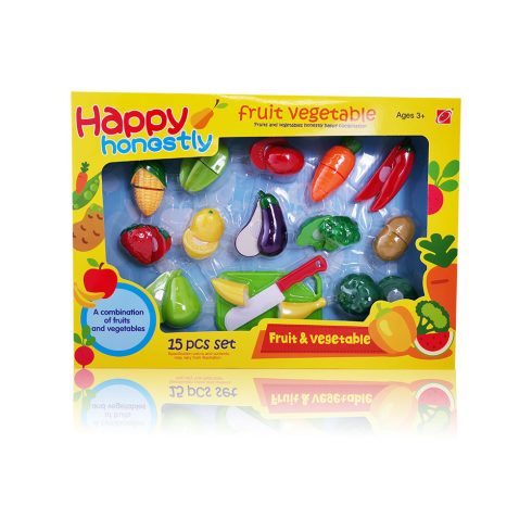Játék élelmiszerek - Szeletelhető zöldség-gyümölcs mix műanyag