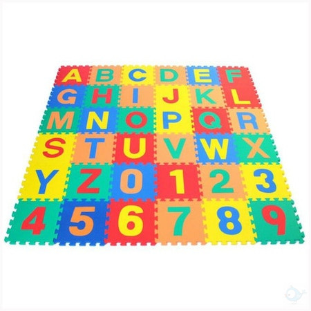 Betűk és számok játszószőnyeg - Szivacs puzzle 36 db-os óriás készlet
