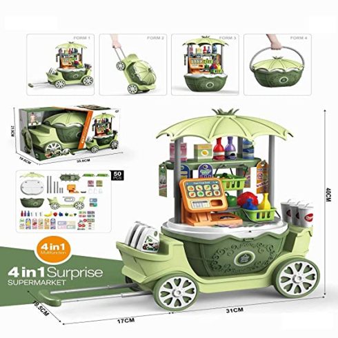 4in1 Supermarket - Boltos játék húzós kocsin