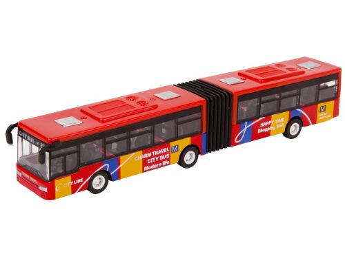 Játék csuklós busz fémből hang és fény effektusokkal piros