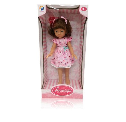 Műanyag babák - Játékbaba rózsaszín ruhában