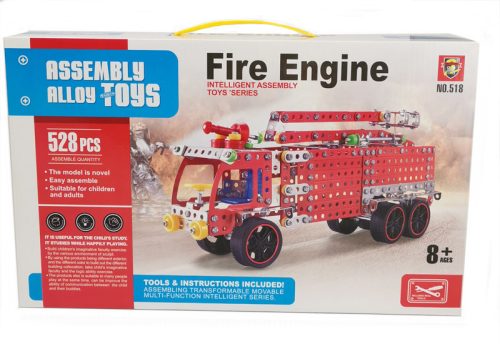 Építőjátékok gyerekeknek - Fém építőjáték, Tűzoltóautó, 528 db-os
