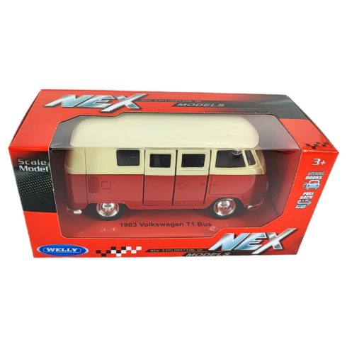 Volkswagen T2 Bus piros - Játékautó - Welly Nex