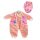 Játékbaba ruha 40-45cm - Rózsaszín csíkos ruha