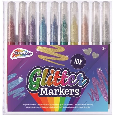 Glitter Markers - Glitteres Filctollak 10 db-os