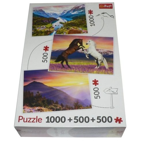 Hegyvidék 1000+500+500 db-os puzzle Trefl