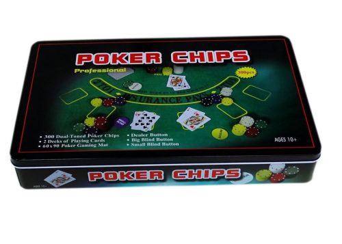 Kártya játékok - Poker set 300 db-os Fém játéktároló dobozban