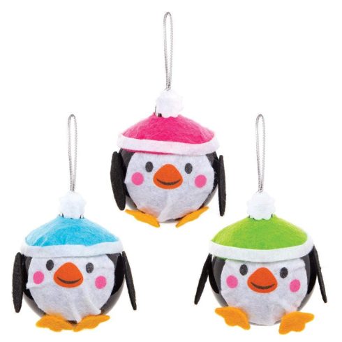 Karácsonyi pingvin gömbdekorálható függődísz készlet 6db-os Baker Ross