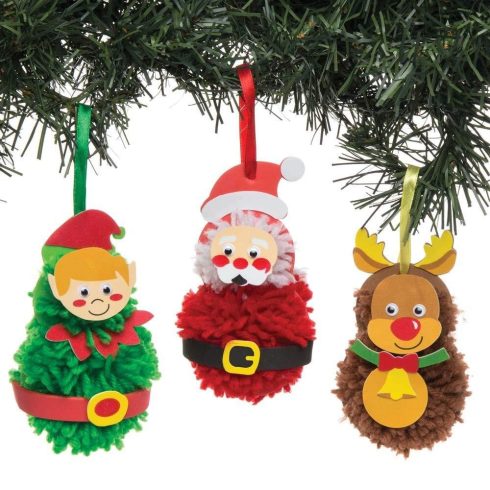 Kreatív Hobby kellékek - Dekorációs alapanyagok - Karácsonyi pom pom dekorációs szett 3 db-os Baker