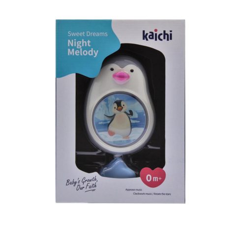 Night Melody Zenélő baba játék kiságyra Pingvines Kaichi