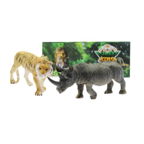 Játék vadállat figura 2 db-os - tigris és orrszarvú