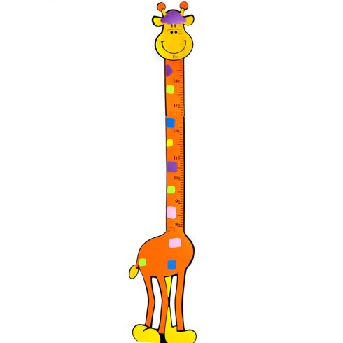 Magasság mérő zsiráf fali matrica