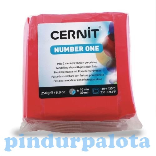 Gyurmák - Süthető gyurma Piros No1 színben 250g Cernit