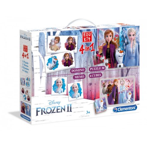 Frozen II - 4in1 játék memória, puzzle, dominó, mesekocka - Clementoni