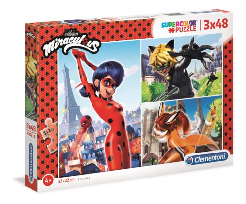 Miraculous katicabogár - Puzzle 3x48 db - Clementoni