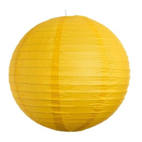 Party díszek - Lampion gömb papír 25 cm sárga