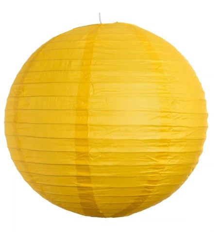 Party díszek - Lampion gömb papír 25 cm sárga