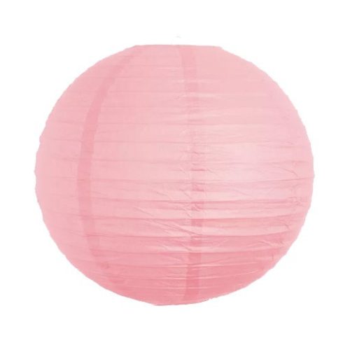 Party díszek - Lampion gömb papír rózsaszín