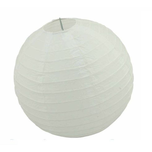 Party dekoráció - Lampion gömb papír fehér 25 cm