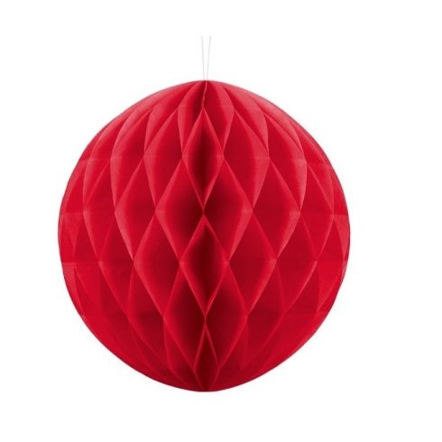 Party dekoráció - Lampion dekorációs célra gömb alakú papírból 50 cm piros