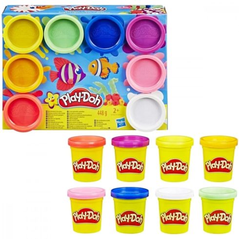 Play-Doh - Szivárvány színű gyurmaszett 8 db-os halacskás - Hasbro
