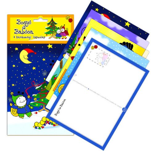 Party kiegészítők - Bogyó és Babóca 4 db-os karácsonyi képeslap csomag