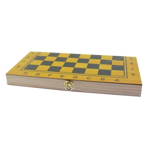 Fa sakk, 3 az 1ben: sakk, dáma, backgammon. 39x19 cm