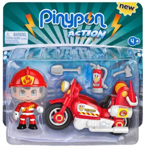 Pinypon Action - tűzoltó motorbiciklivel játék szett